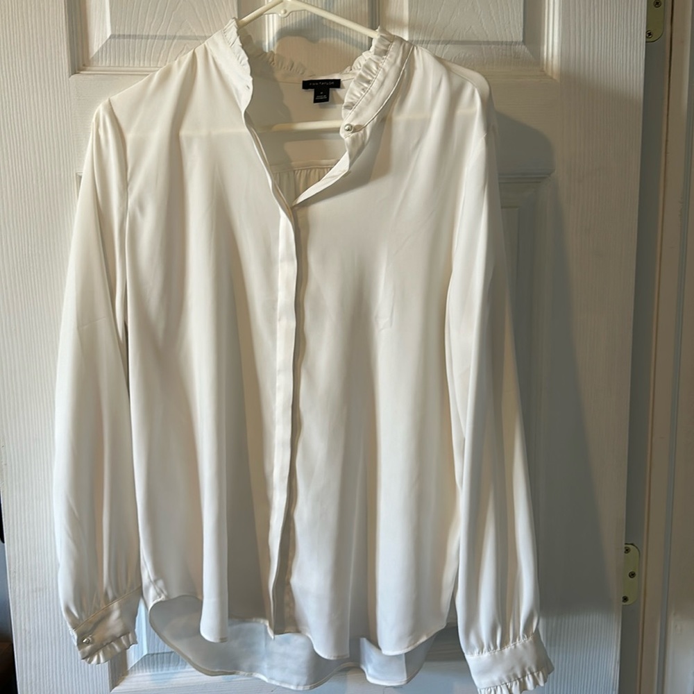 Off White Polyester Blouse - image 1